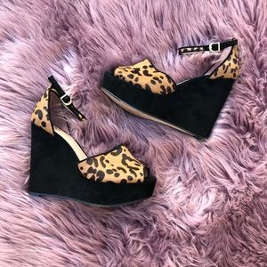 Vince Camuto Leopard Print Wedges